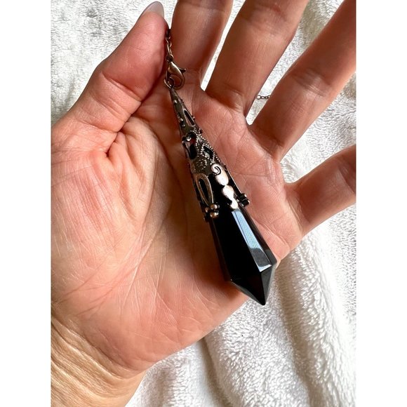 Amethyst or Obsidian Divination PENDULUM Necklace/ Pendant - Picture 9 of 11